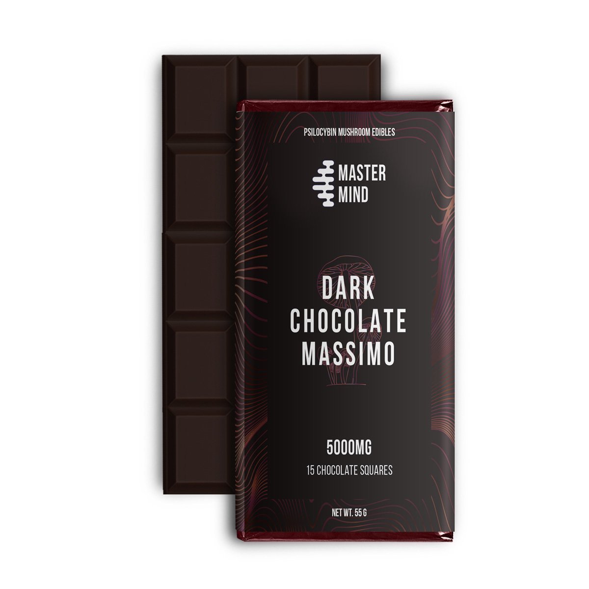 Mastermind Magic Mushroom mg Dark Chocolate Bar Front