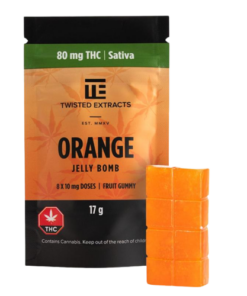 Jelly Bomb 80mg Sativa Thc Orange Jelly Candy By Twisted Extracts For Energy Crop Removebg Preview