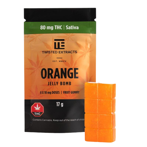 Jelly Bomb 80mg Sativa Thc Orange Jelly Candy By Twisted Extracts For Energy Crop Removebg Preview